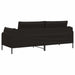 3-Zits Bank Zwart 222 x 81 x 89 cm fluweel