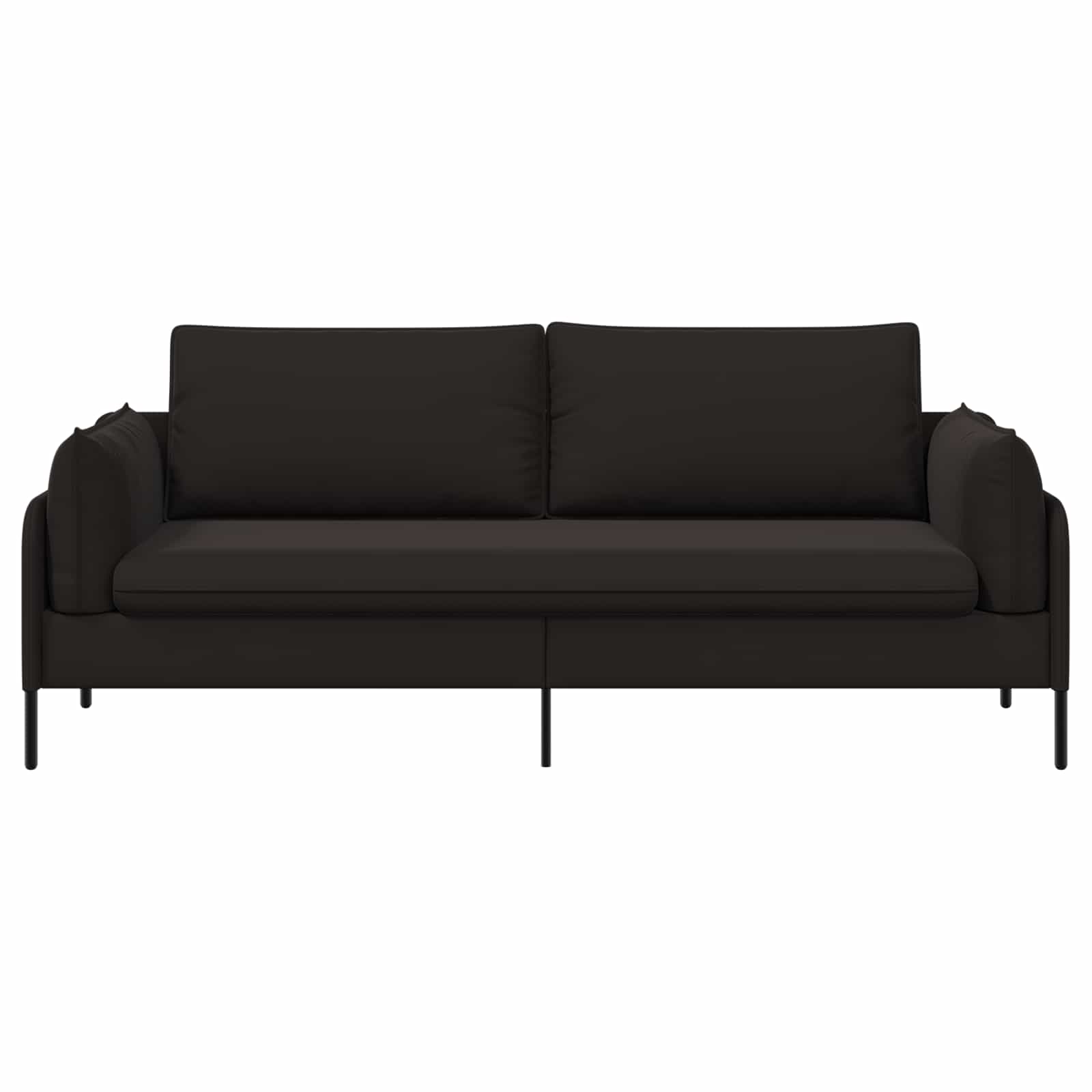 3-Zits Bank Zwart 222 x 81 x 89 cm fluweel