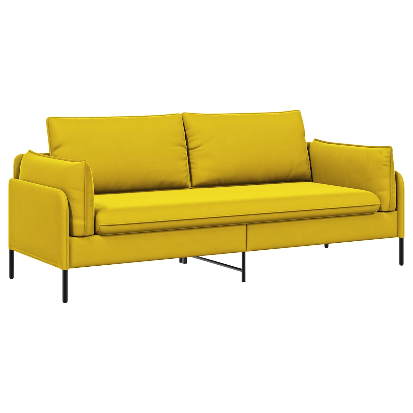 3-Zits Bank 3-zits Geel 222 x 81 x 89 cm fluweel