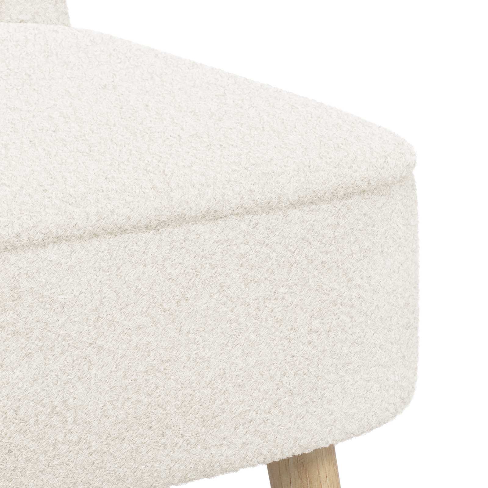 Slipper Stoel Crèmekleurig Bouclé