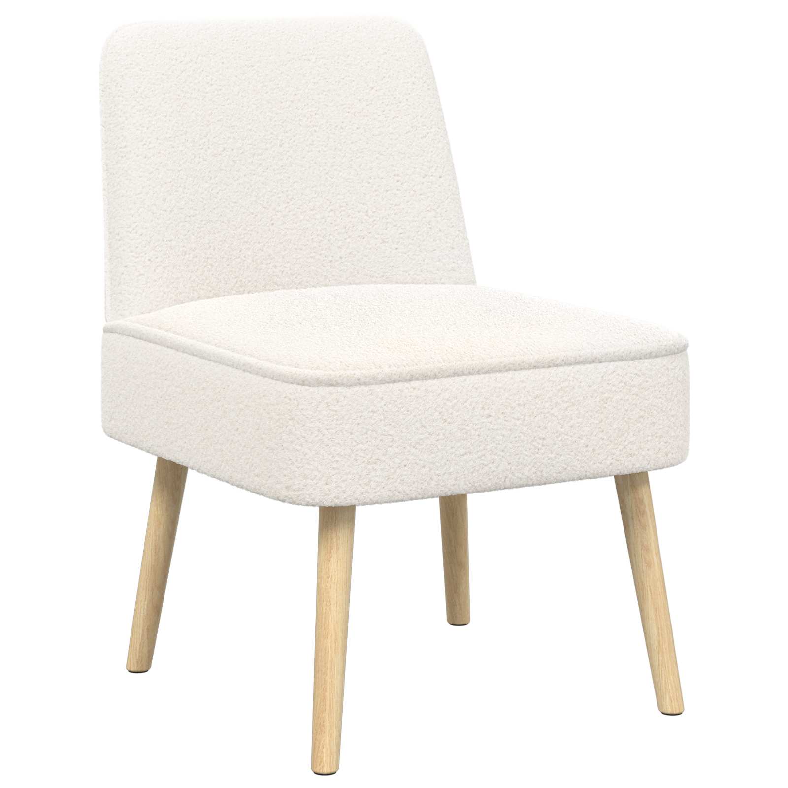 Slipper Stoel Crèmekleurig Bouclé