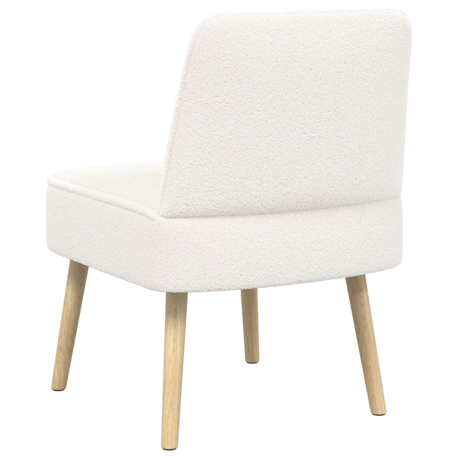 Slipper Stoel Crèmekleurig Bouclé