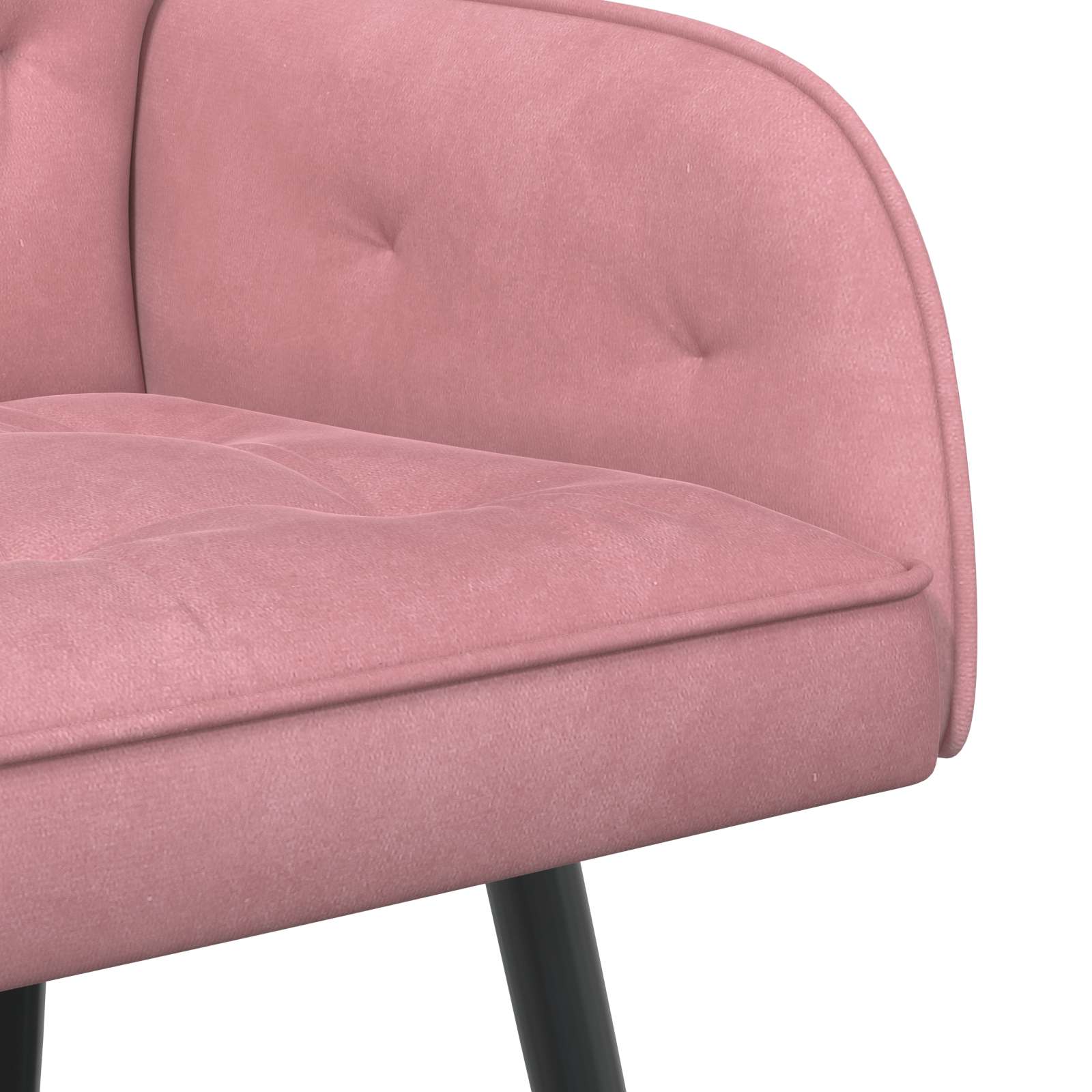 Tweezitsbank met metalen poten 2-zits Roze fluweel