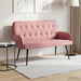 Tweezitsbank met metalen poten 2-zits Roze fluweel