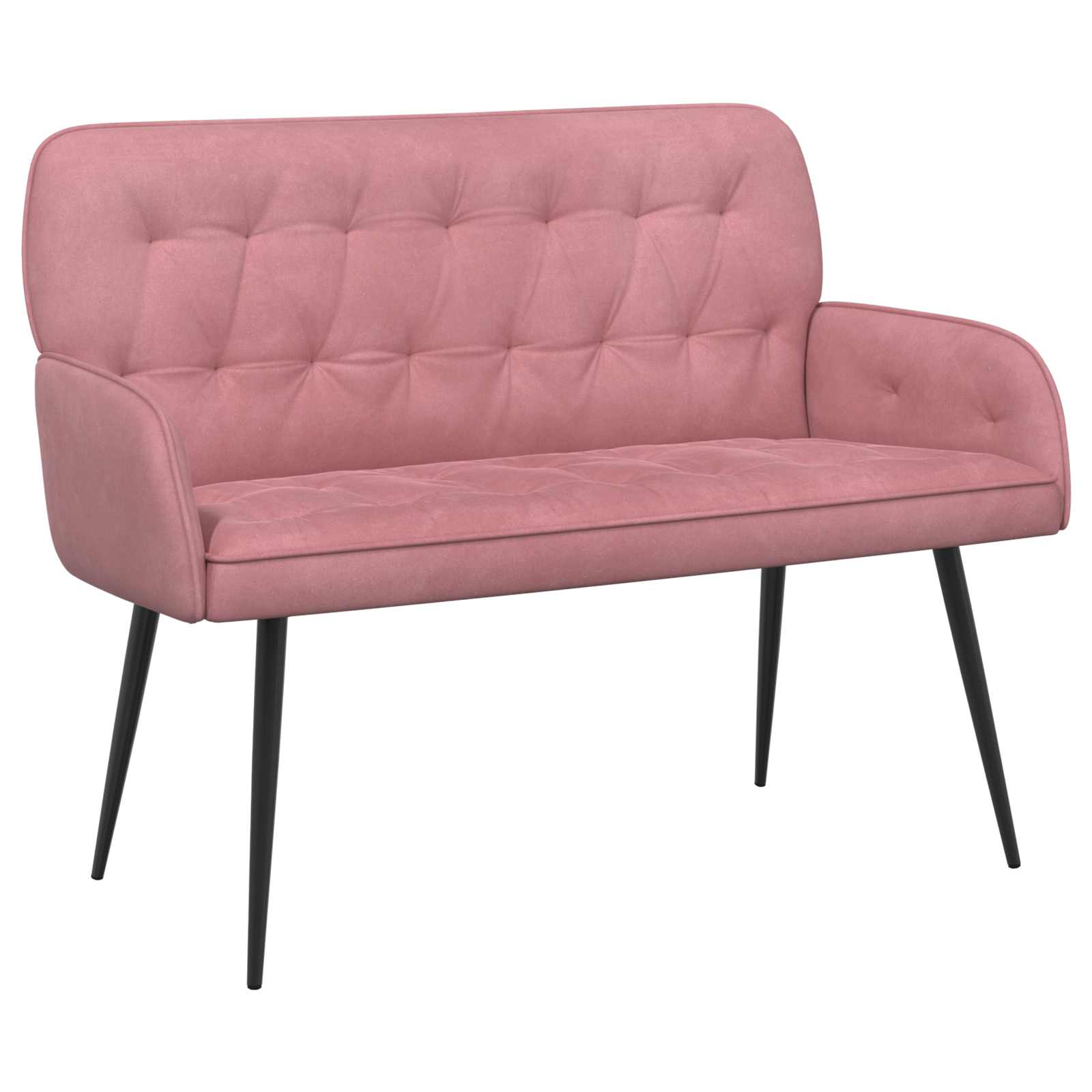 Tweezitsbank met metalen poten 2-zits Roze fluweel