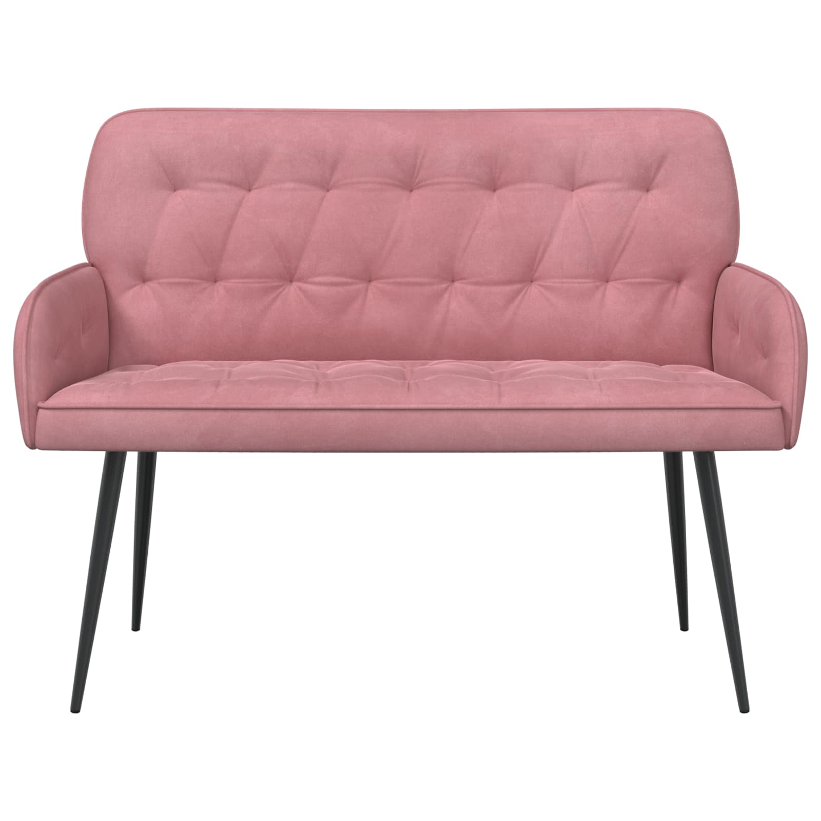 Tweezitsbank met metalen poten 2-zits Roze fluweel