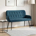 Tweezitsbank met metalen poten 2-zits Blauw fluweel