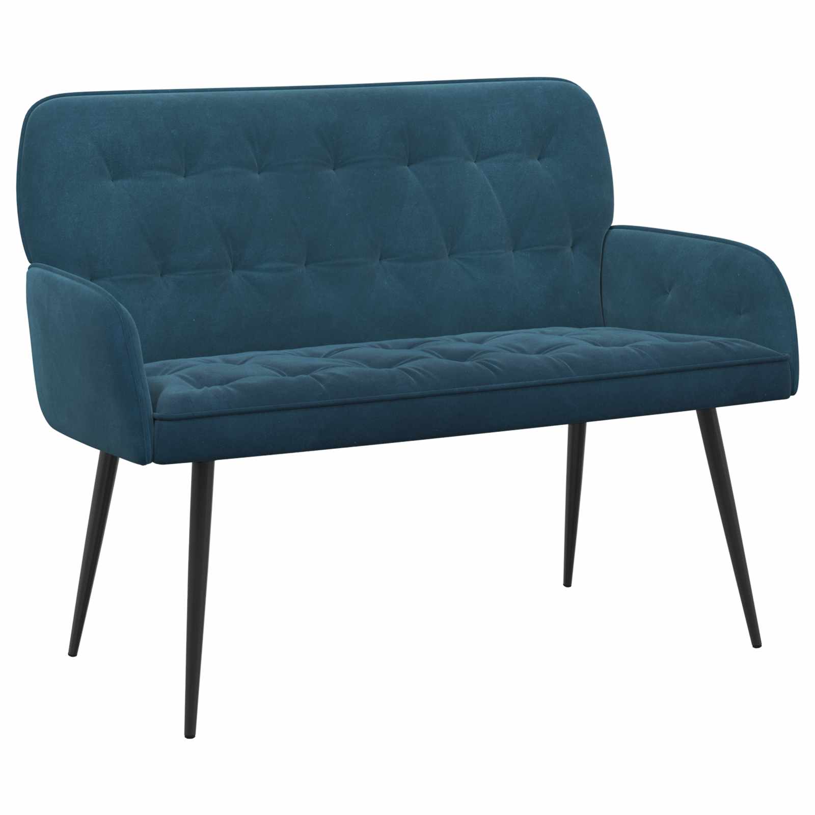 Tweezitsbank met metalen poten 2-zits Blauw fluweel