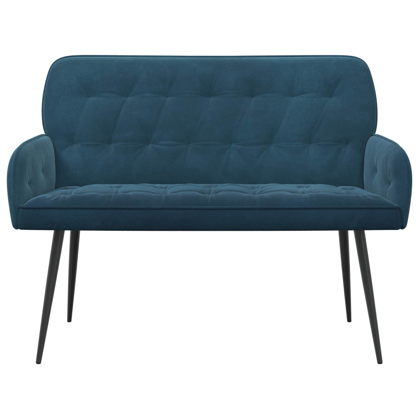 Tweezitsbank met metalen poten 2-zits Blauw fluweel