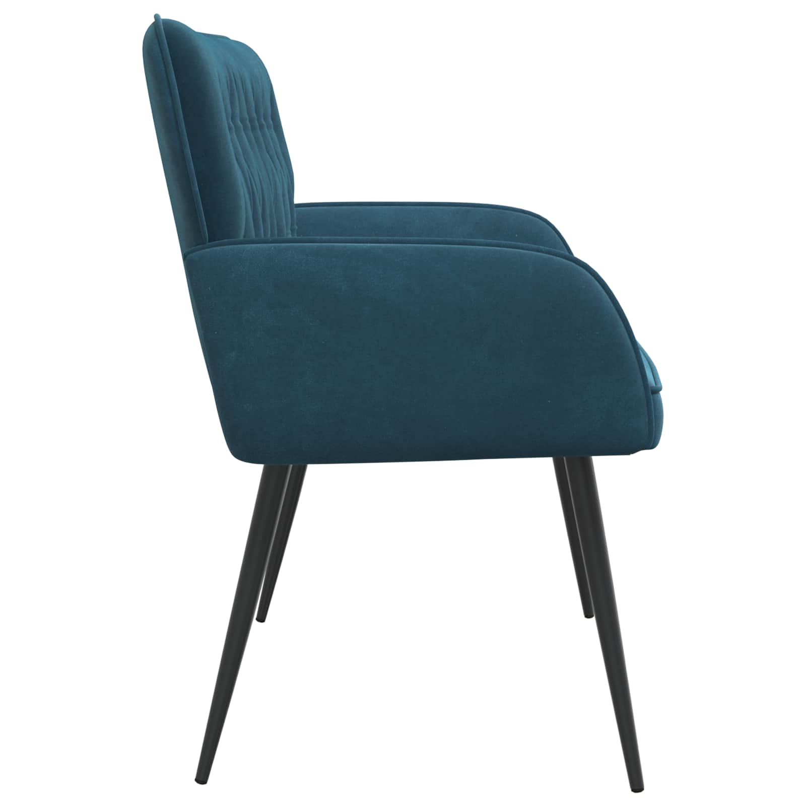 Tweezitsbank met metalen poten 2-zits Blauw fluweel