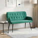 Tweezitsbank met metalen poten 2-zits Turquoise fluweel
