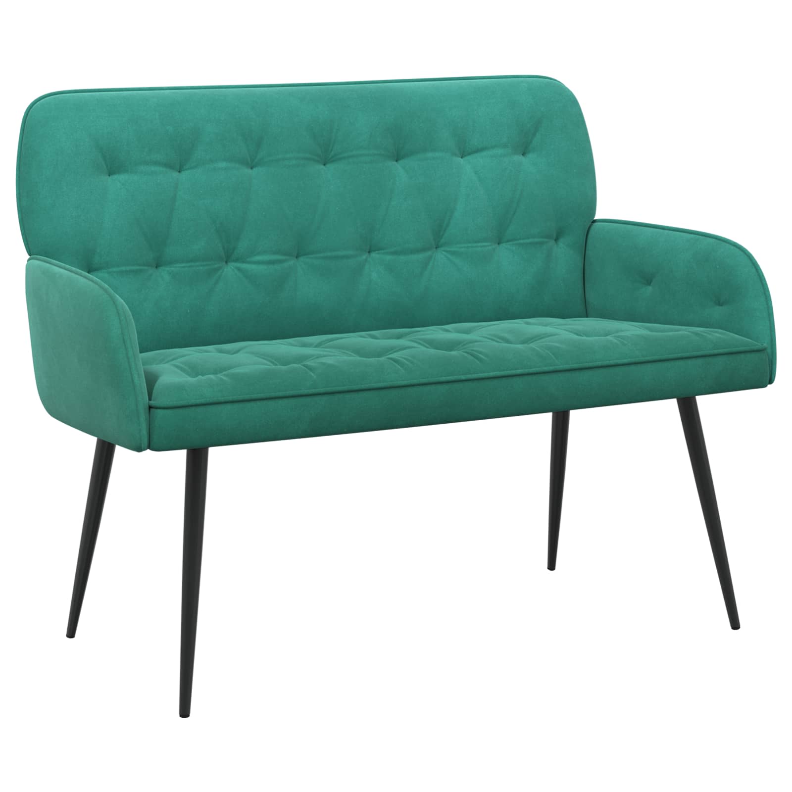 Tweezitsbank met metalen poten 2-zits Turquoise fluweel