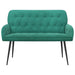 Tweezitsbank met metalen poten 2-zits Turquoise fluweel