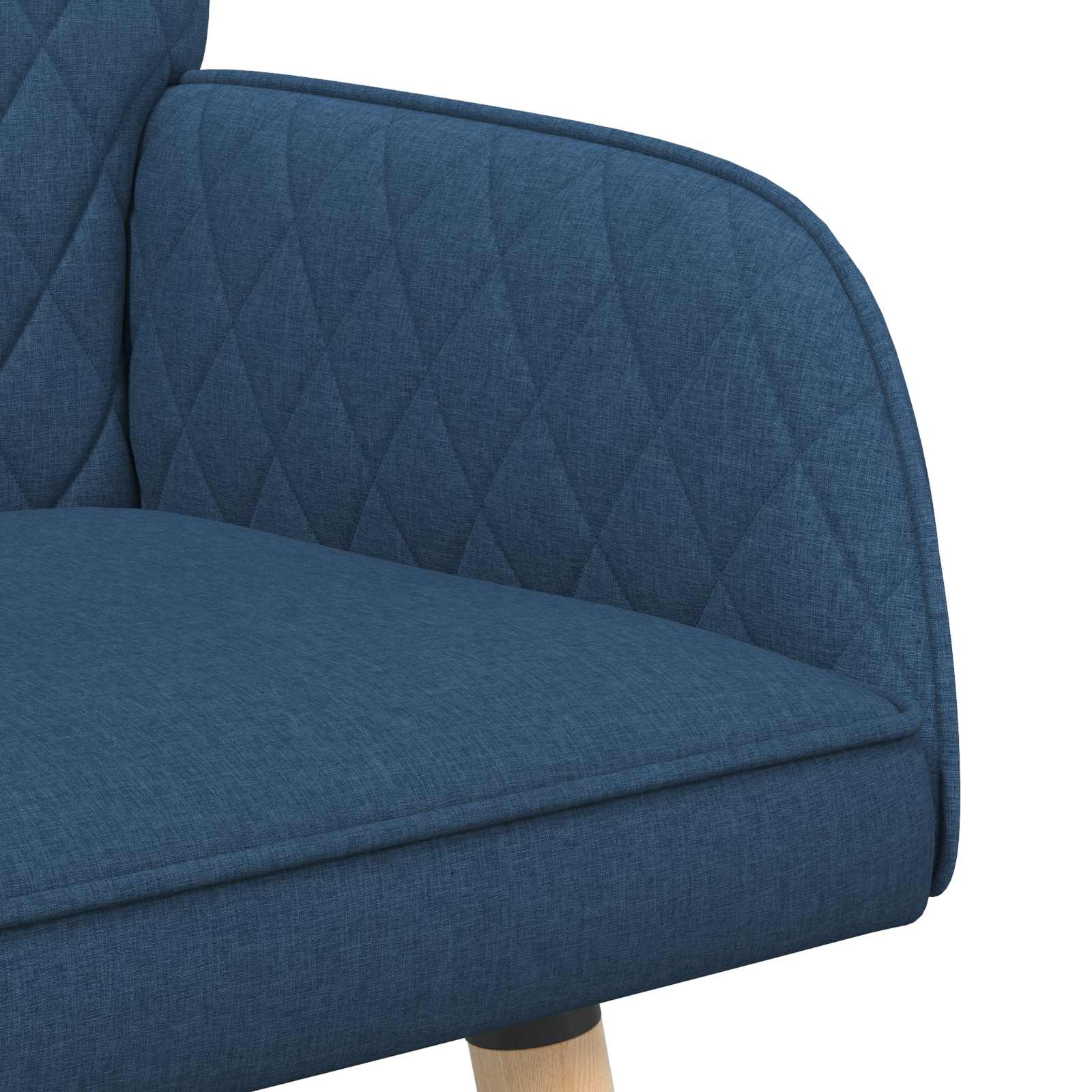 2-zitsbank met massief houten poten 2-zits Blauw Linnen stof