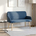 2-zitsbank met massief houten poten 2-zits Blauw Linnen stof