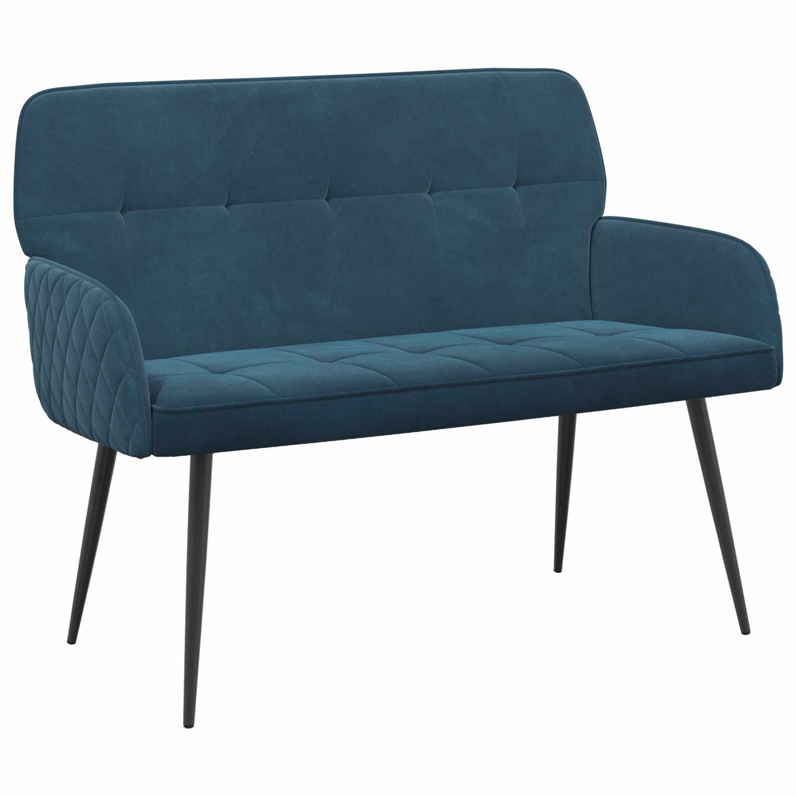 2-zitsbank met metalen poten 2-zits Blauw fluweel