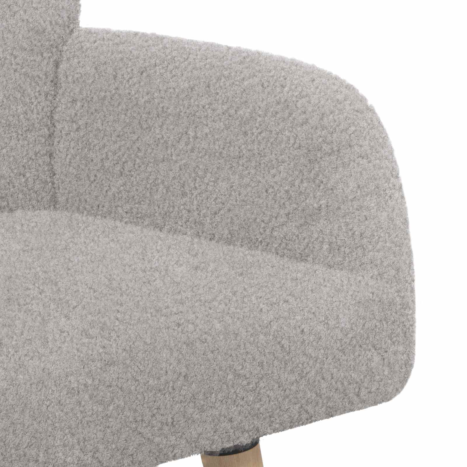 2-zitsbank met massief houten poten Lichtgrijs Bouclé