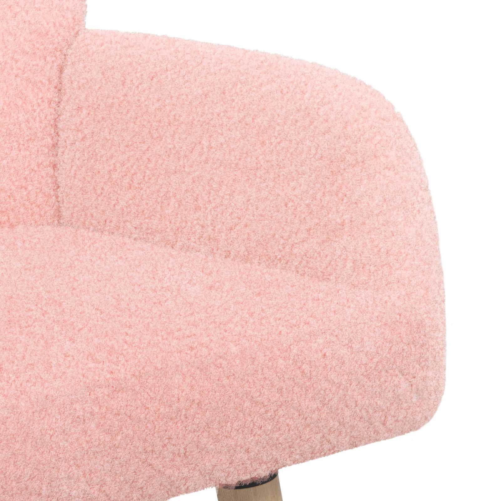 2-zitsbank met massief houten poten Roze Bouclé