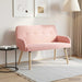 2-zitsbank met massief houten poten Roze Bouclé