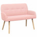 2-zitsbank met massief houten poten Roze Bouclé