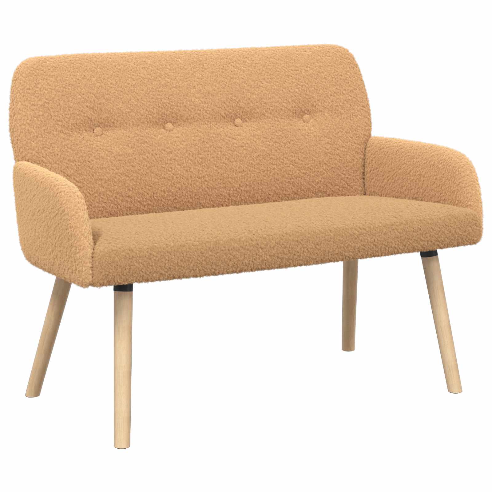 2-zitsbank met massief houten poten Beige Bouclé