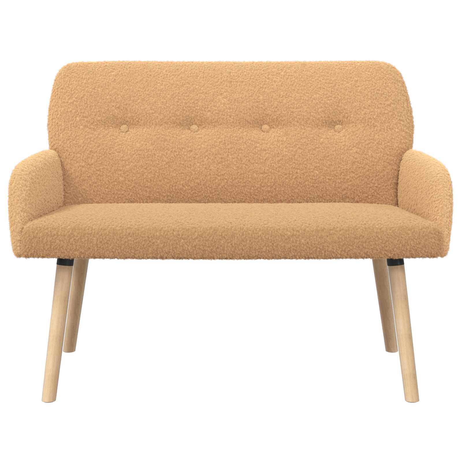 2-zitsbank met massief houten poten Beige Bouclé
