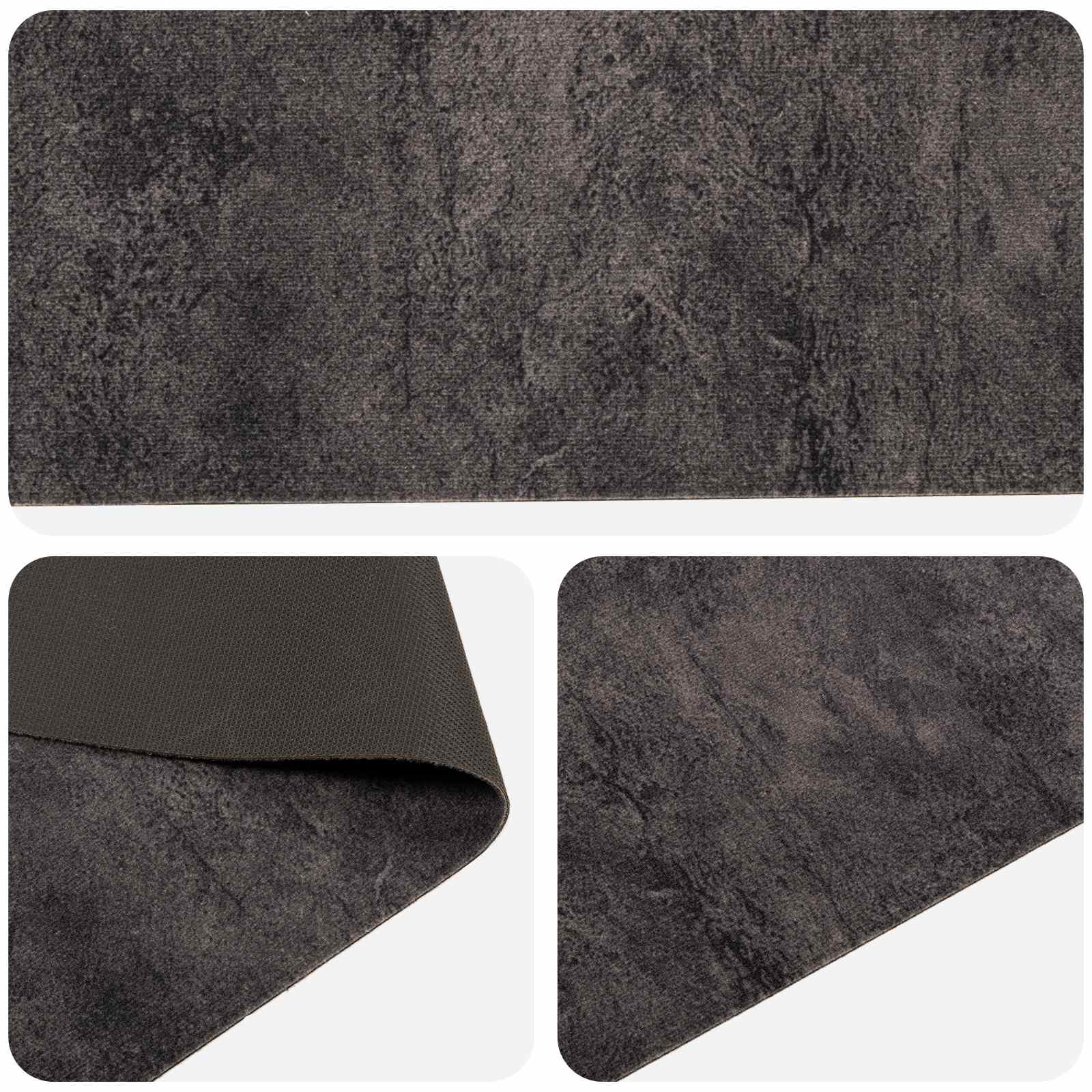 Keuken Vloerkleed zwart beton 150 x 45 cm 100% Polyamide