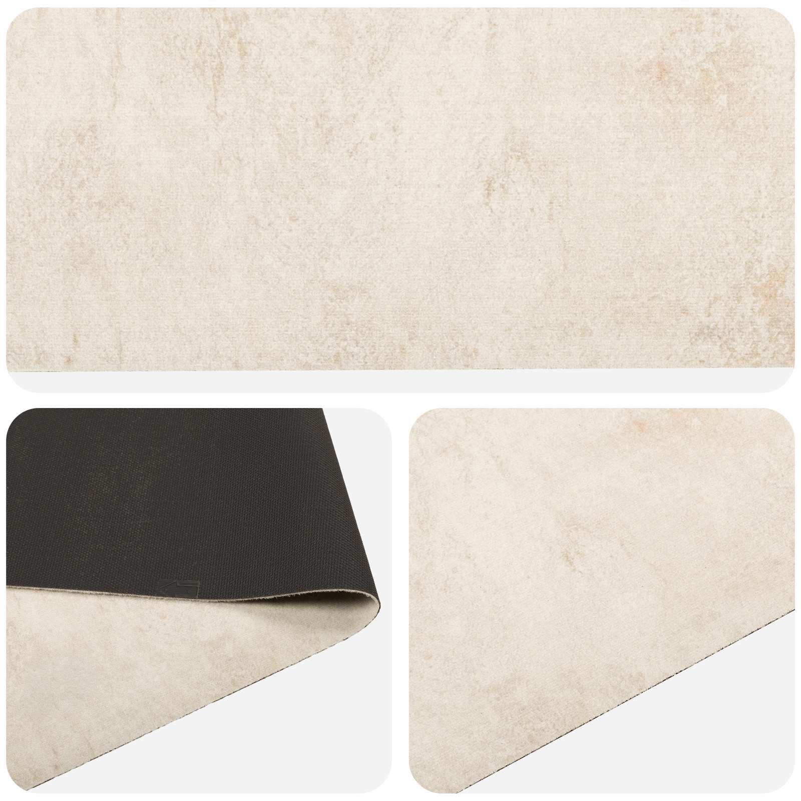 Keuken Vloerkleed crèmekleurig beton 150 x 45 cm 100% Polyamide