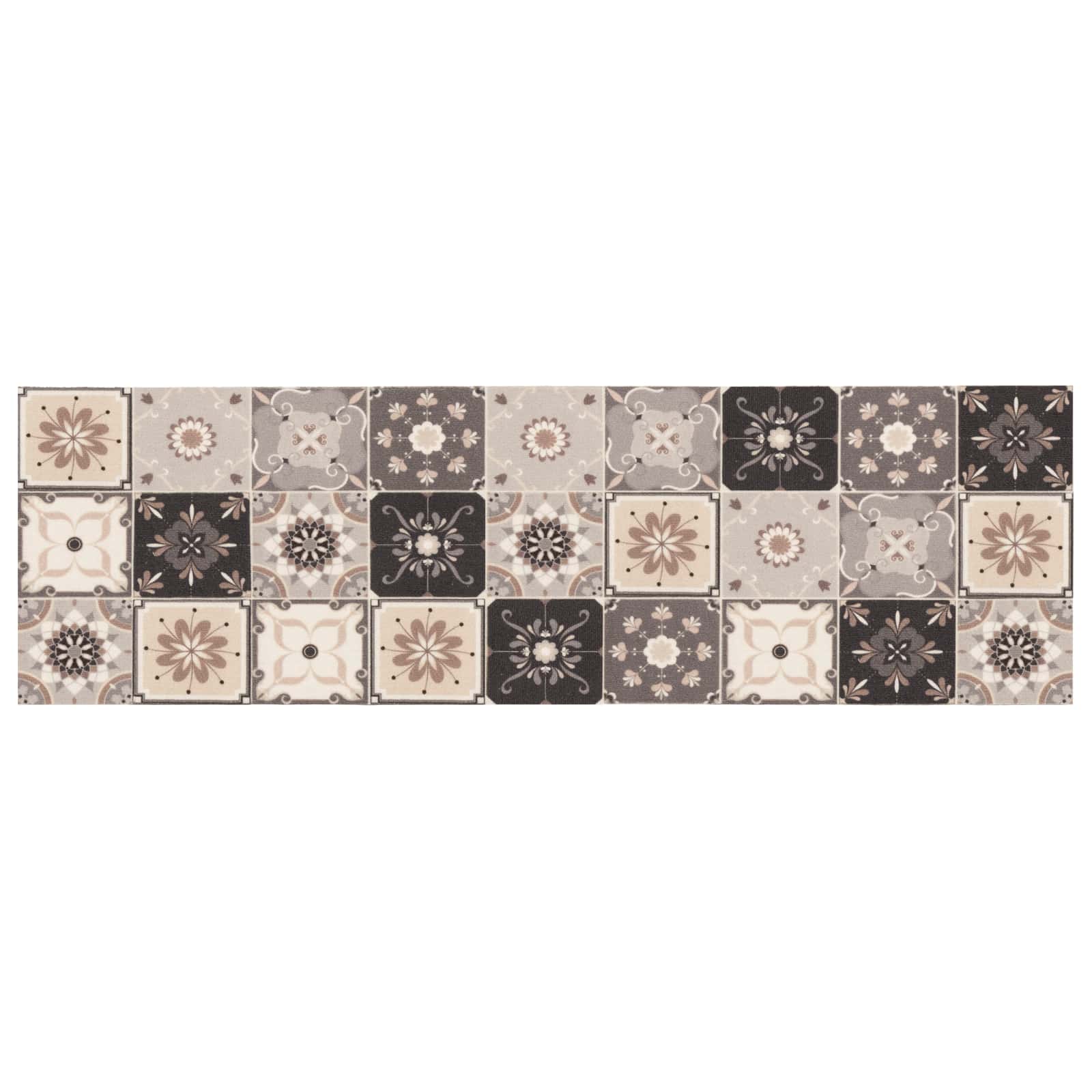 Keuken Vloerkleed Grijs-beige mozaïek 300 x 60 cm