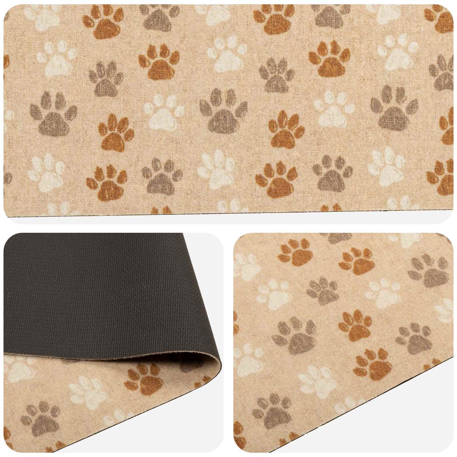 Keuken Vloerkleed Beige poten 180 x 60 cm 100% Polyamide