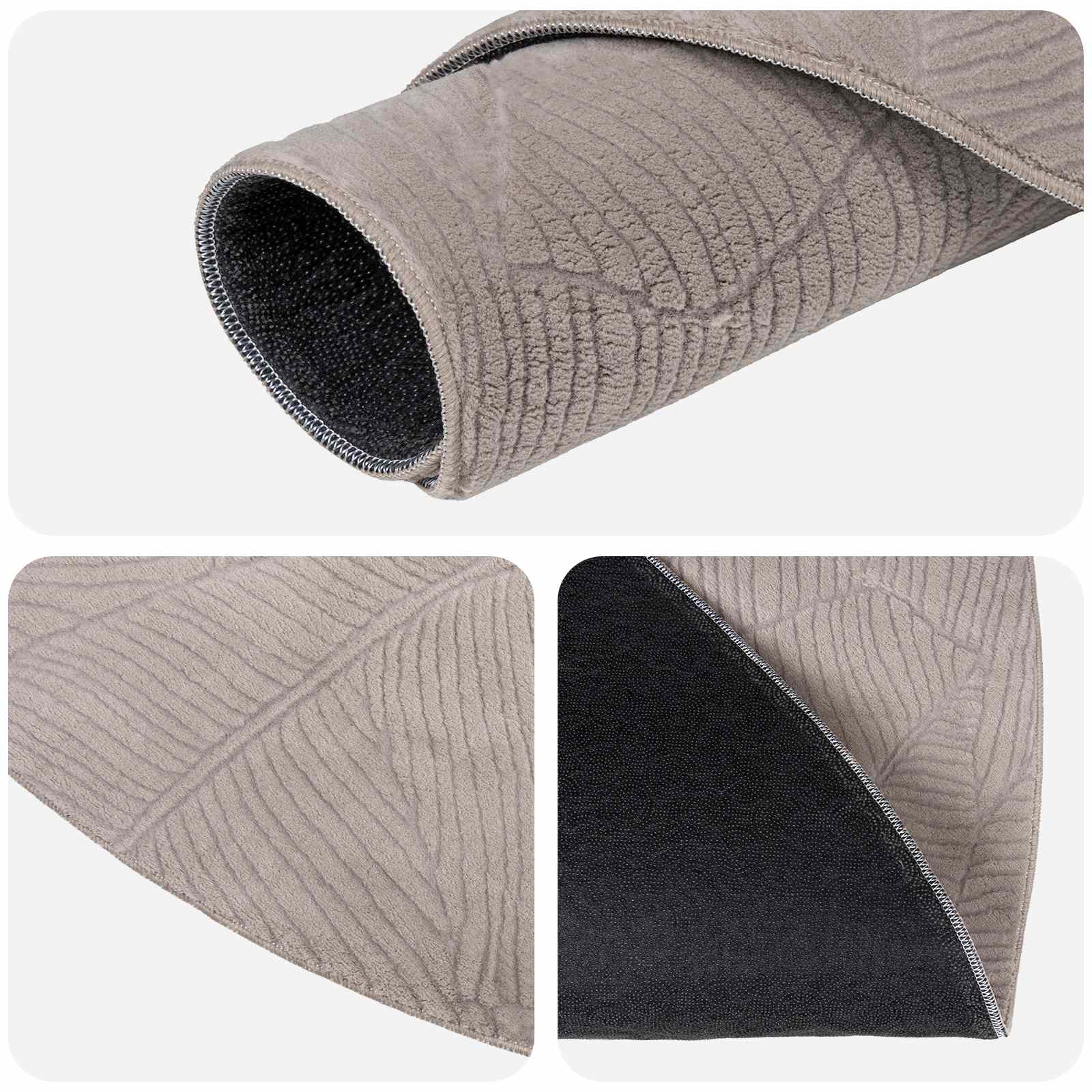 Vloerkleed IZA Beige Ø 160 cm 100% Polyester Laagpolig