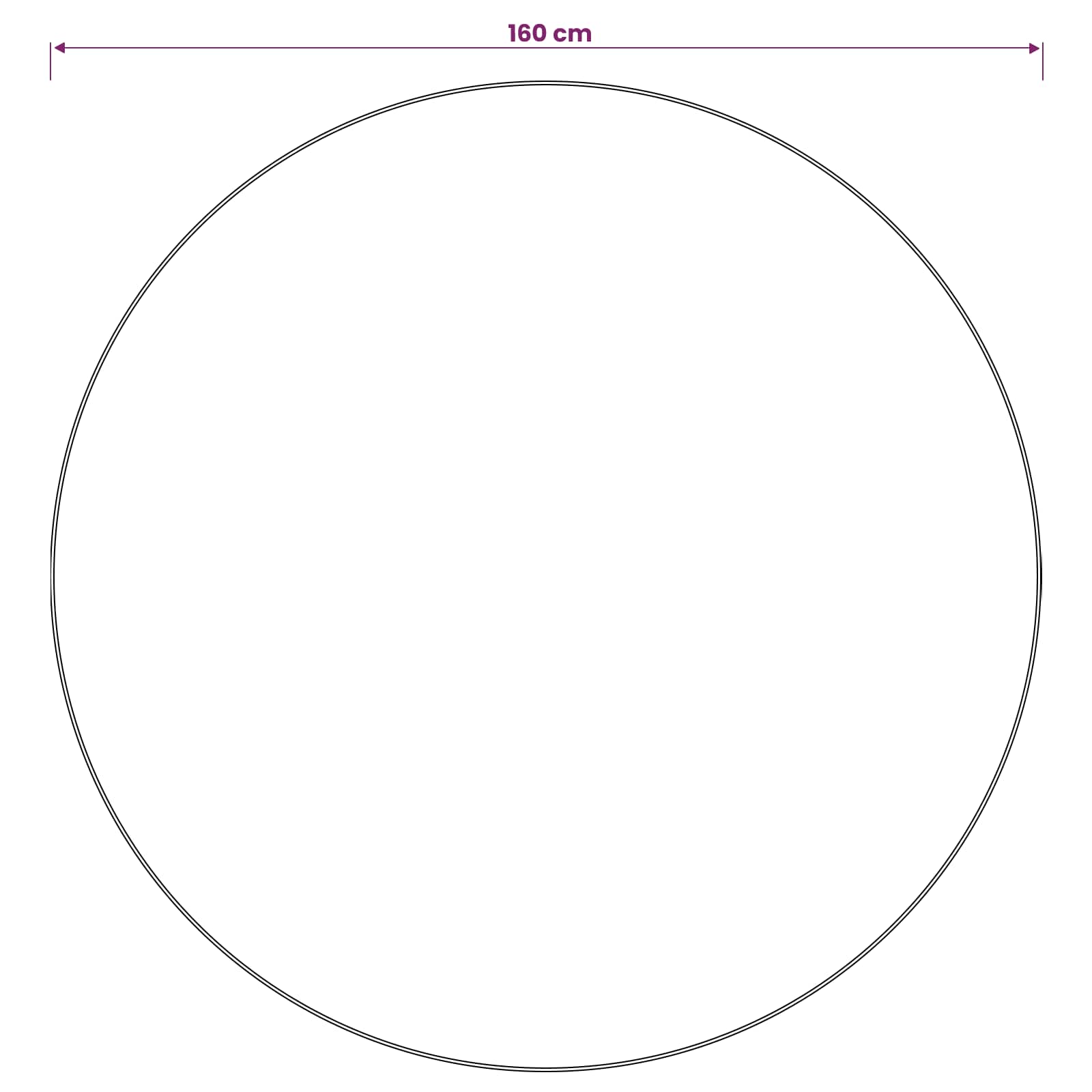 Vloerkleed IZA Beige Ø 160 cm 100% Polyester Laagpolig