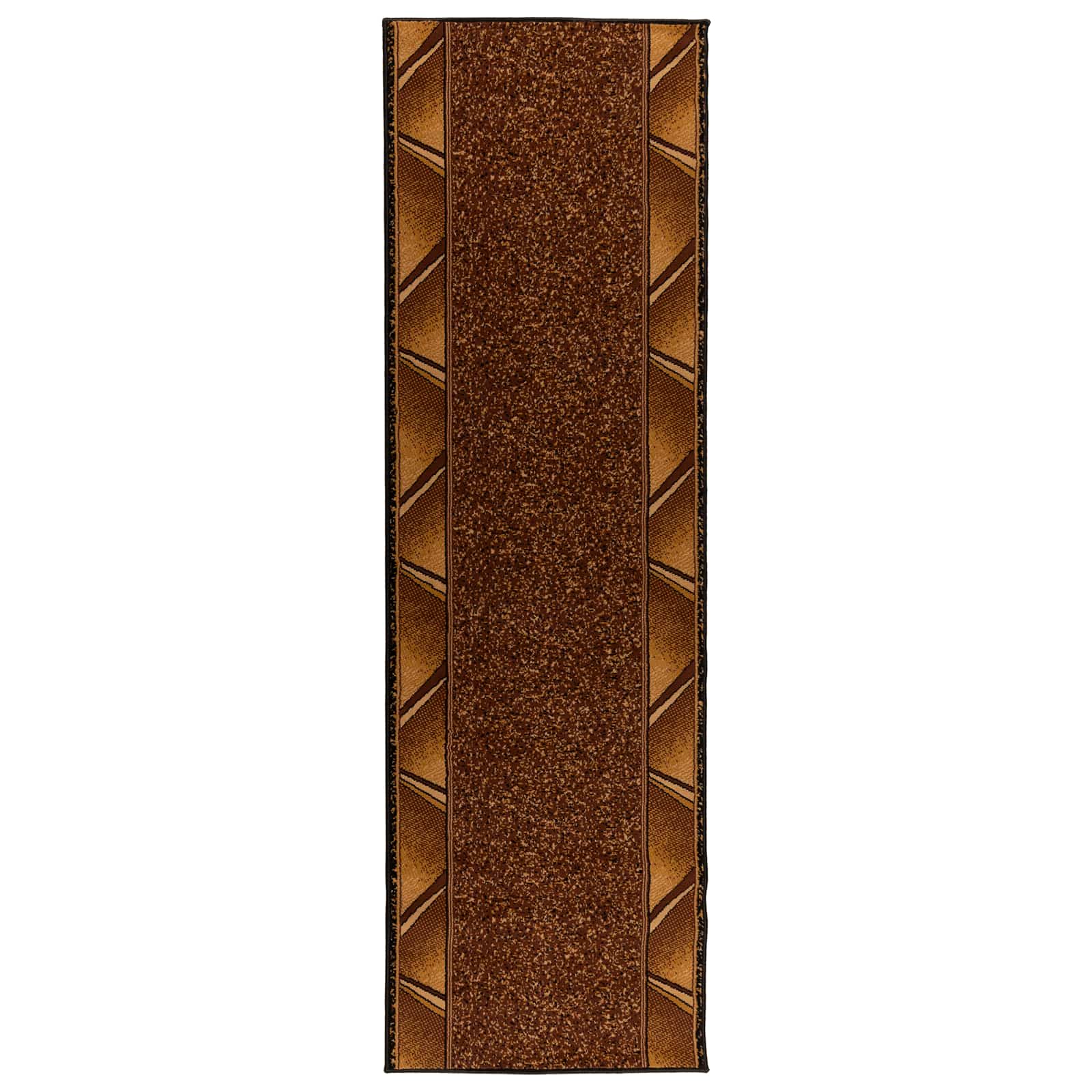 Tapijtloper FLORNES Geweven Bruin Zigzag 100 x 200 cm PP 7 mm