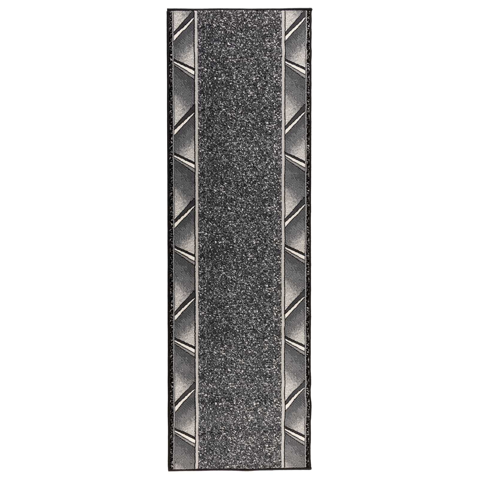 Tapijtloper FLORNES Geweven Grijs Zigzag 100 x 350 cm PP 7 mm