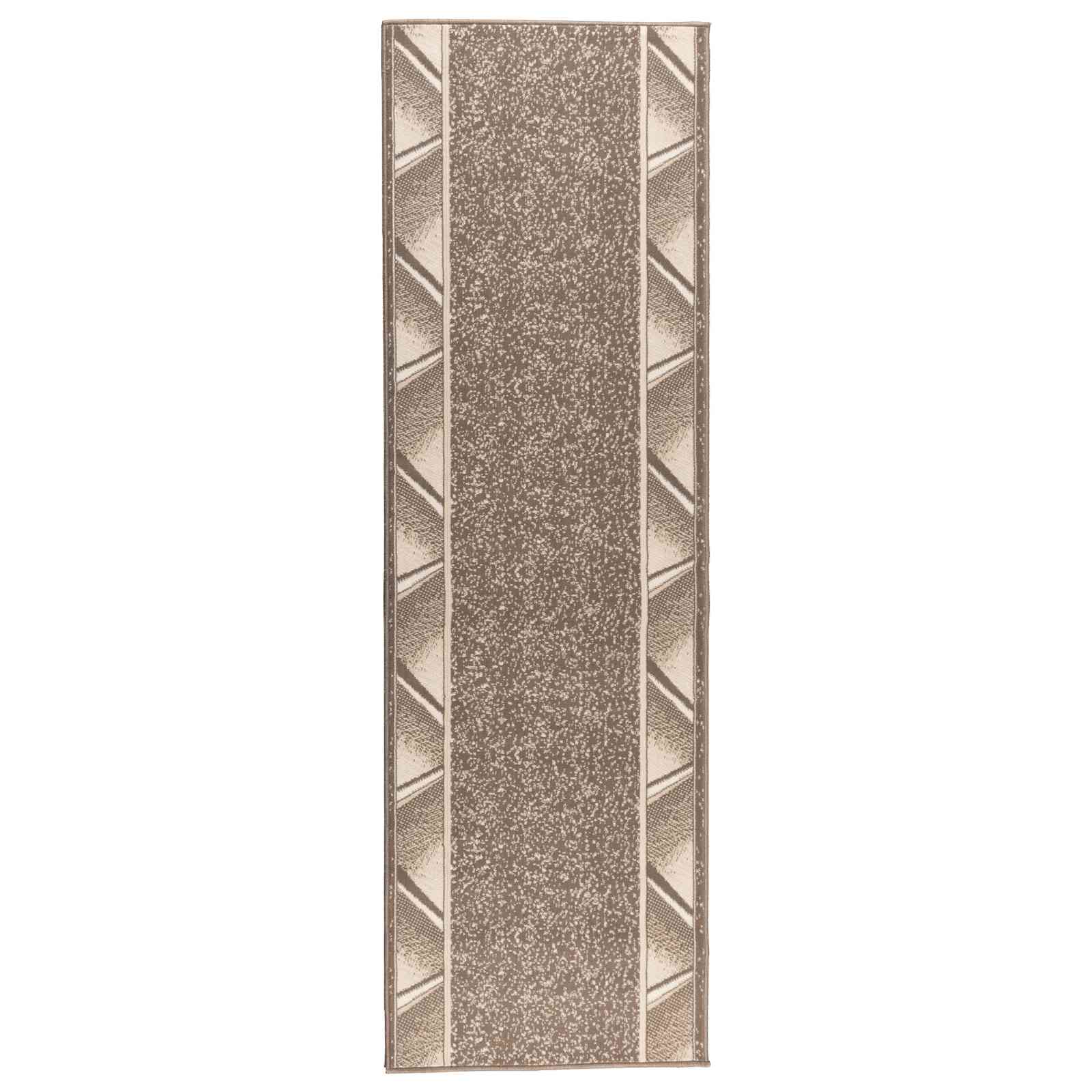 Tapijtloper FLORNES Geweven Taupe Zigzag 67 x 250 cm PP 7 mm