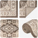 Tapijtloper FLORNES Geweven Taupe patroon 100 x 350 cm PP 7 mm