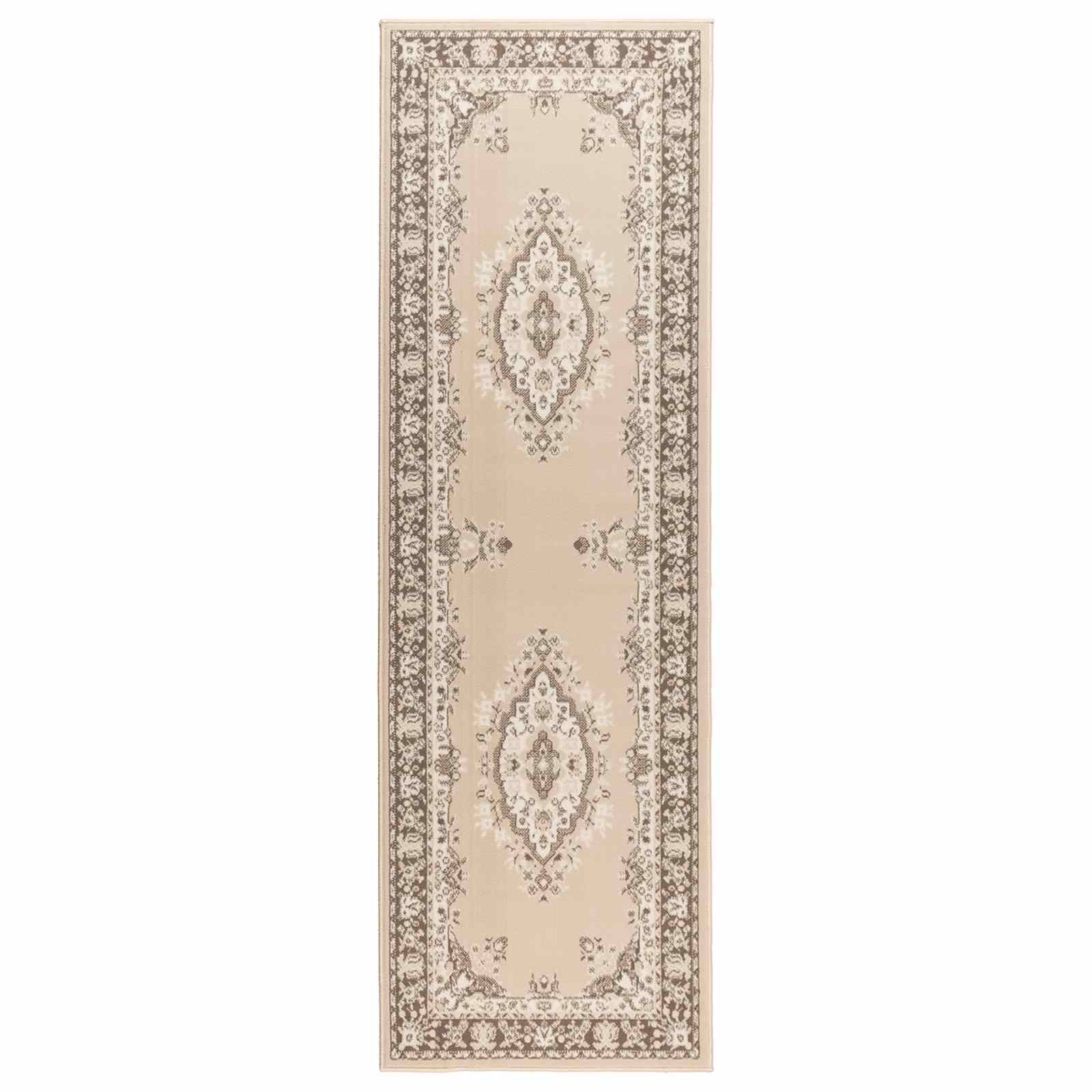 Tapijtloper FLORNES Geweven Ecru patroon 67 x 150 cm PP 7 mm