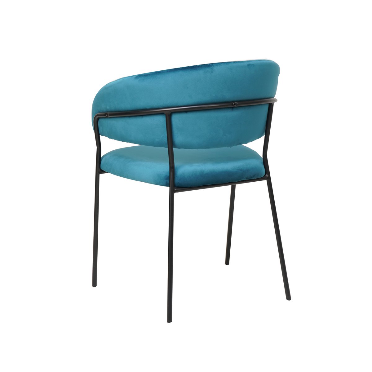 Fluwelen stoel met turquoise rugquilt