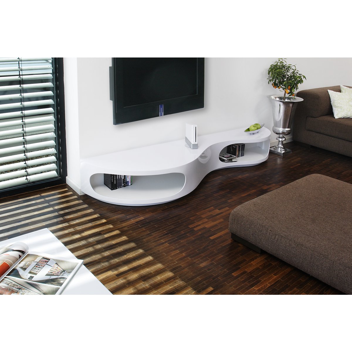 Laag bord 200x50x30 cm wit