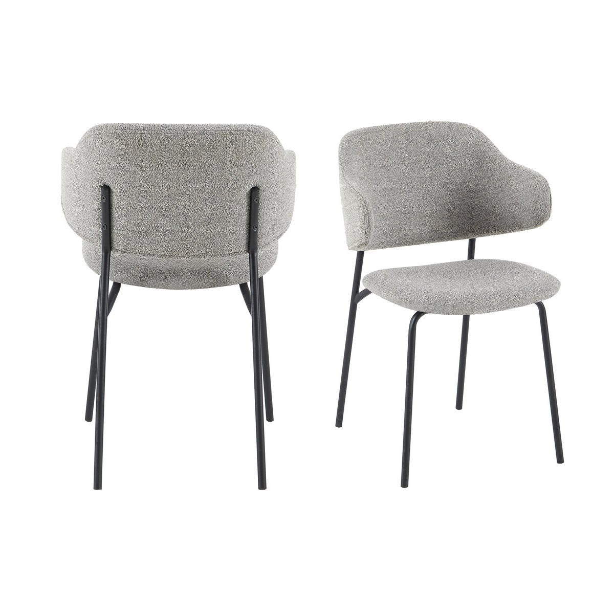Bouclé fauteuil set van 2 lichtgrijs