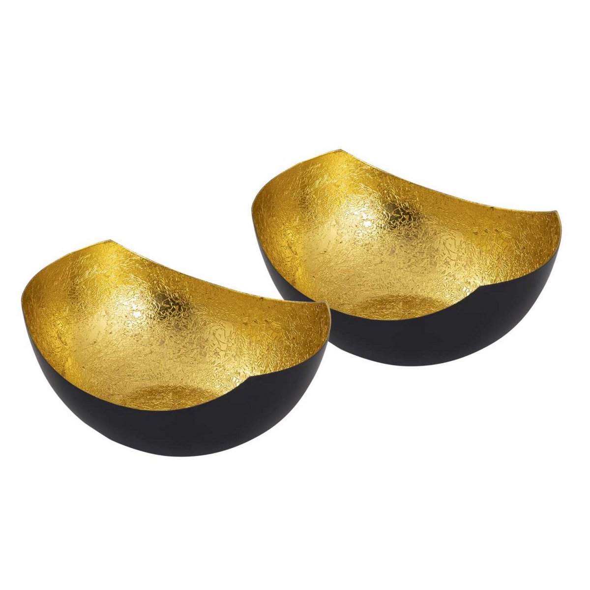 Tealight-houder 48-delige set 2´x 24 VE kandelaar Love Shell-vorm Black mat vergulde binnenin