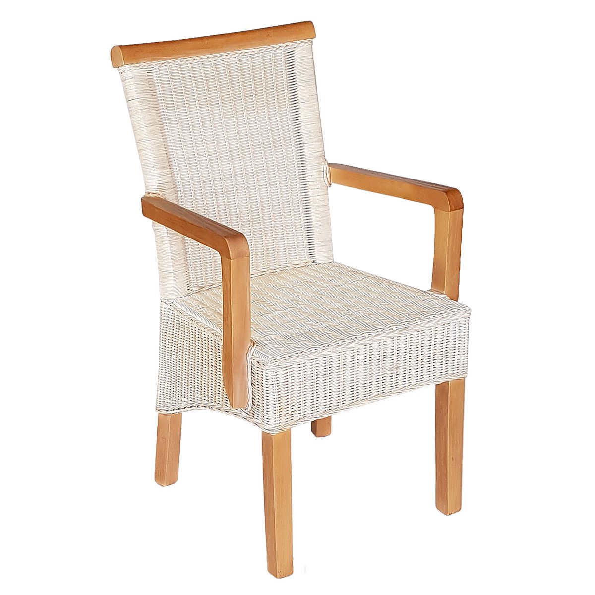 Eetkamerstoel met armleuningen rattan stoel witte Perth parapils rattan fauteuil duurzaam