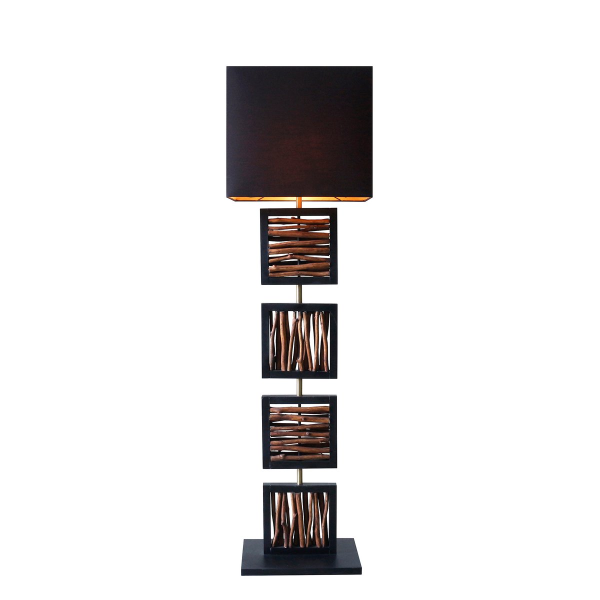 Vloerlamp drijfhout naturel/zwart 163 cm