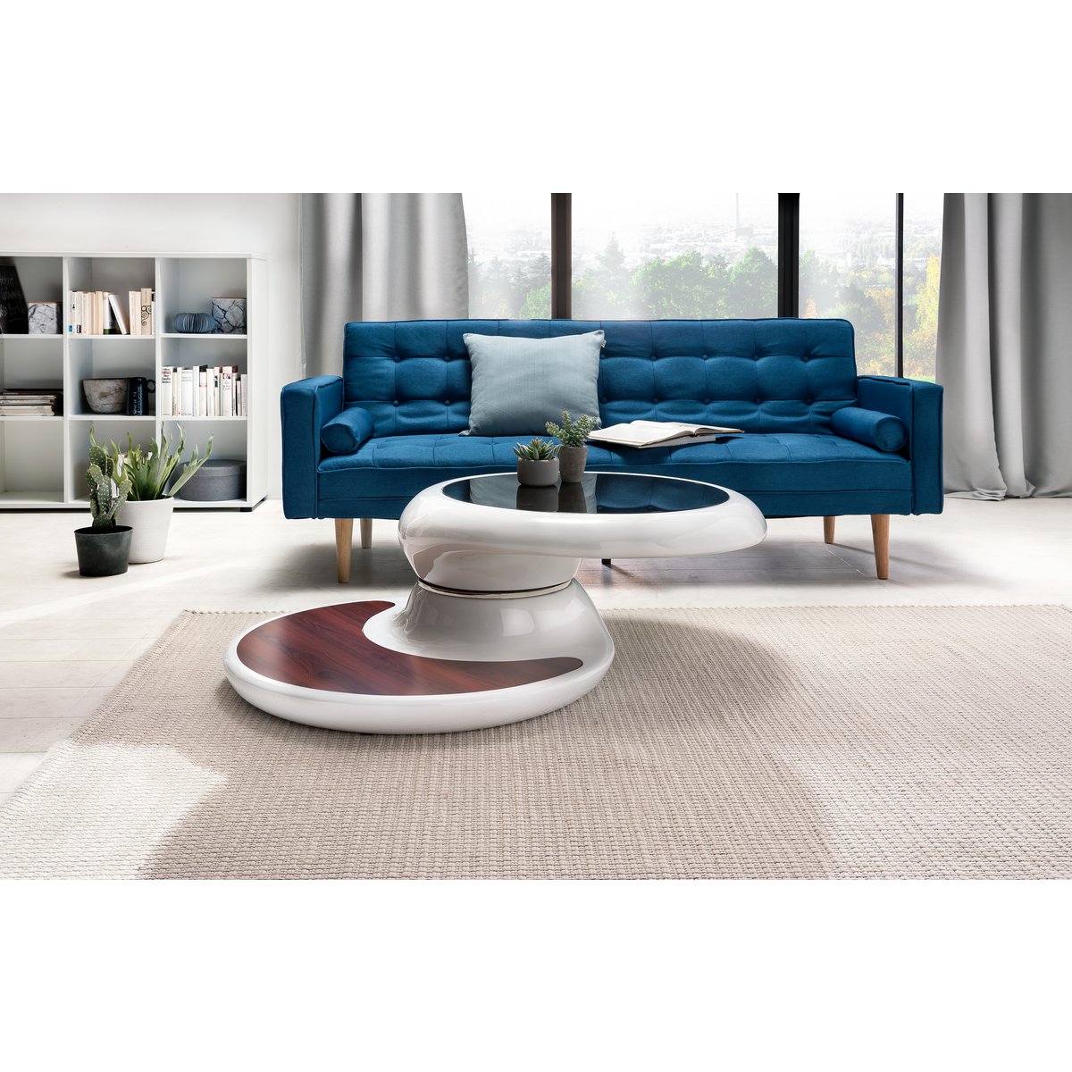 Salontafel 90x90x42 cm wit