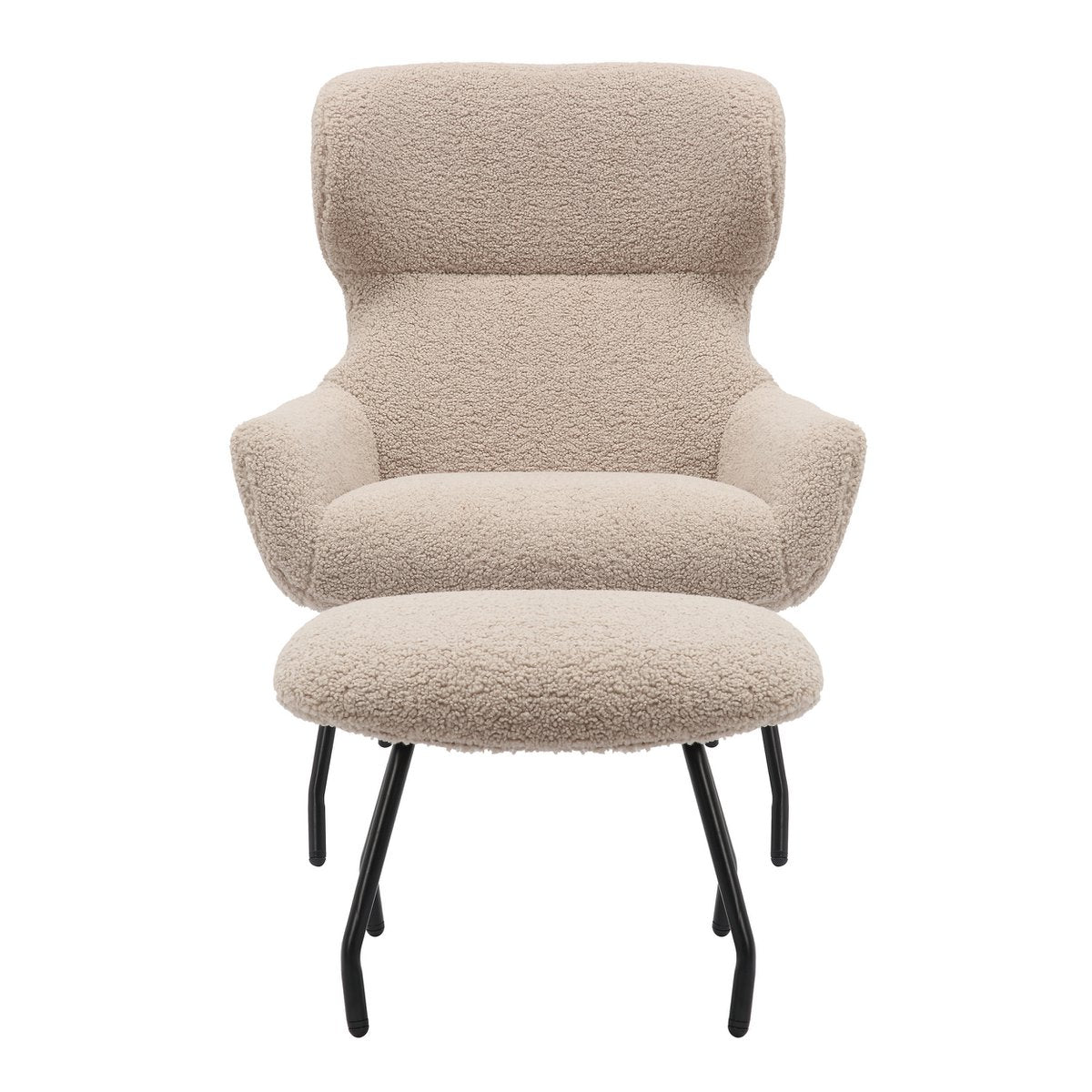 Fauteuil- en krukset teddybont taupe