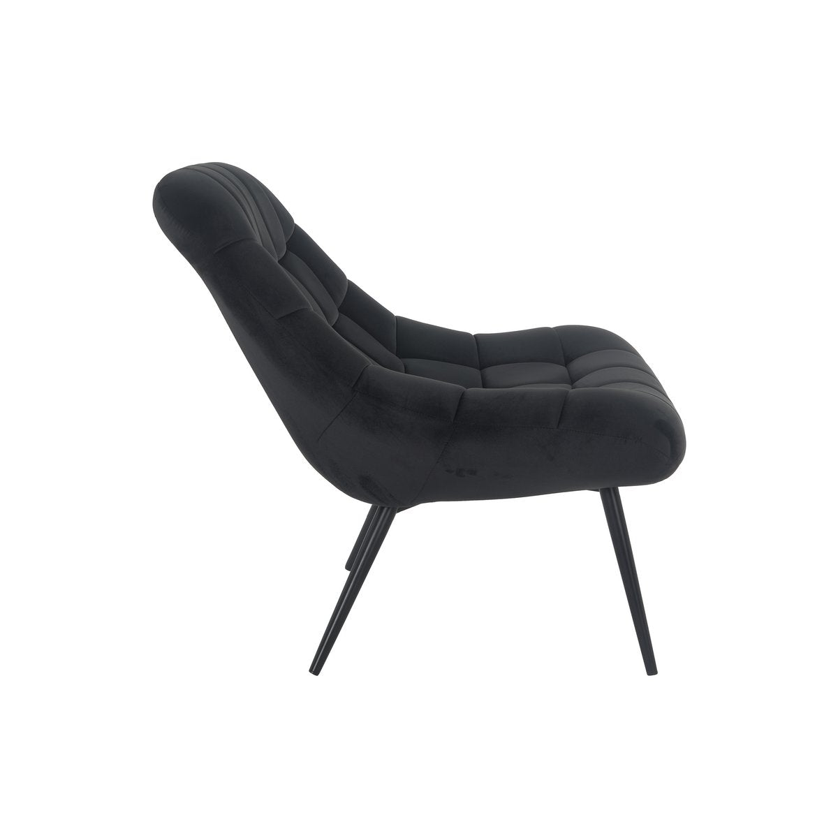 Fauteuil XXL fluweel zwart metaal zwart