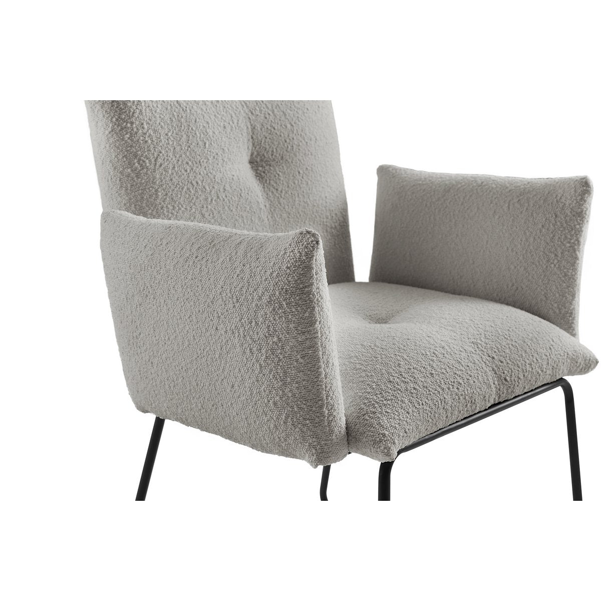 Fauteuil Bouclé stof lichtgrijs