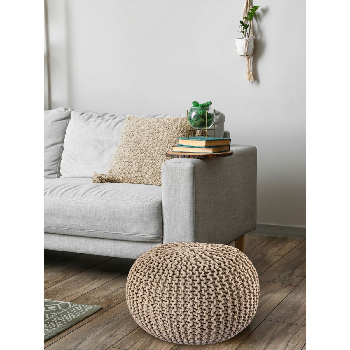 Pouf Ø 55 H 37 H 37 brei -kruk stoel pouf vloerkussen duurzaam