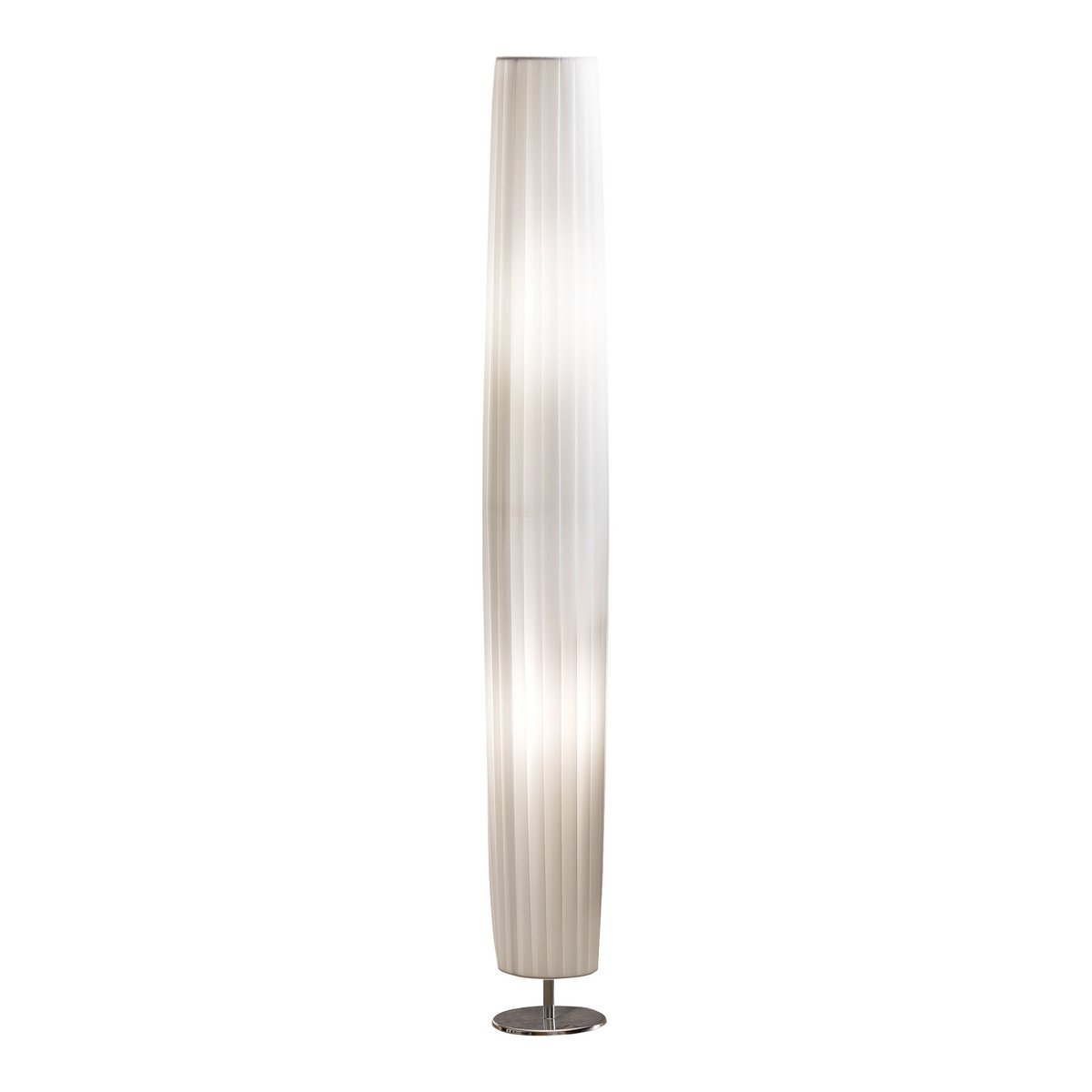 Vloerlamp 120 cm rond wit, chroom