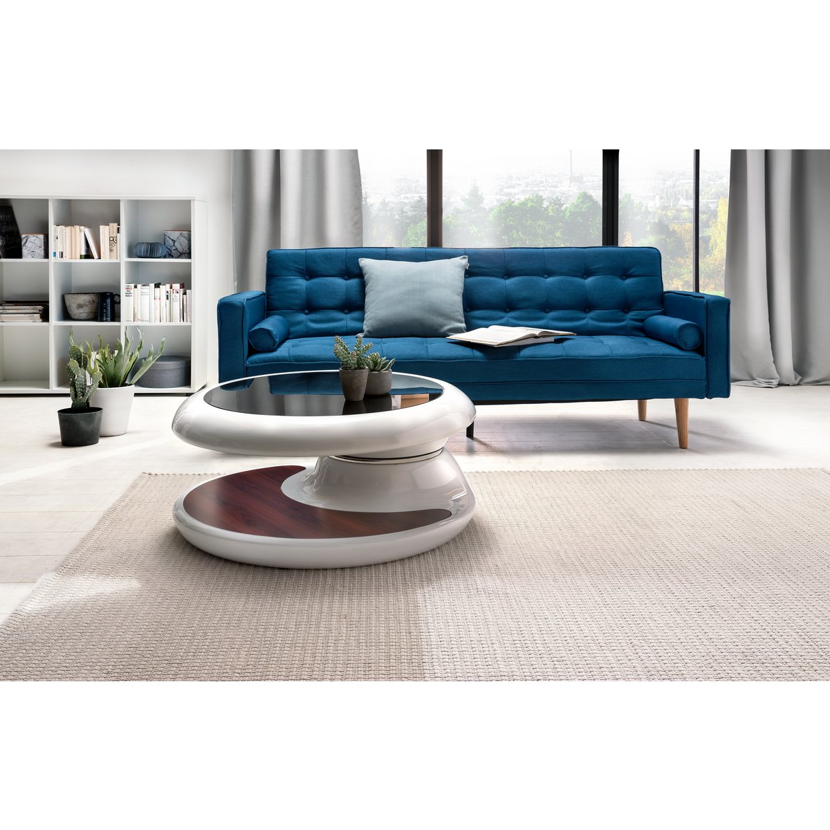 Salontafel 90x90x42 cm wit